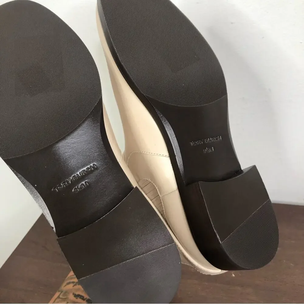 NEW Tory Burch T Hardware Leather Chelsea Boots in Dulce De Leche Size 9.5M